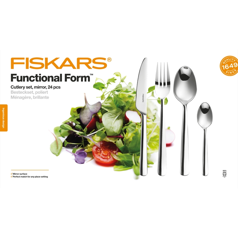 Lesklý príbor FISKARS Functional Form, 24ks