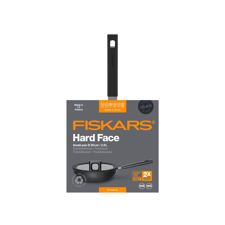 Panvica s pokrievkou FISKARS Hard Face, 26 cm, 2,8l 4
