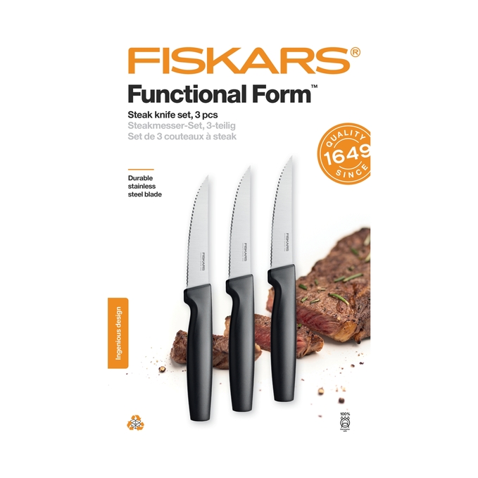 Sada steakových nožov FISKARS Functional Form, 3ks 1