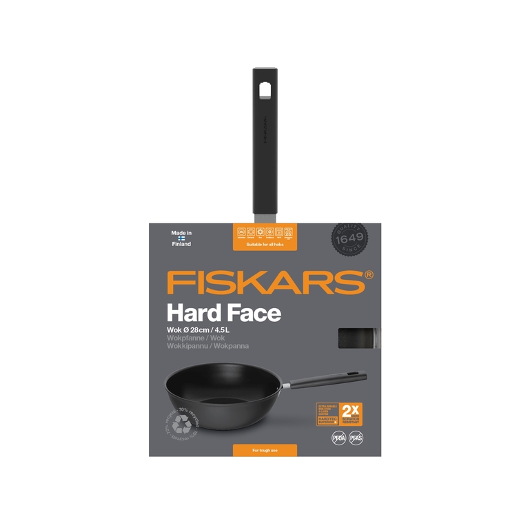 Wok panvica FISKARS Hard Face, 28 cm, 4,5l 4