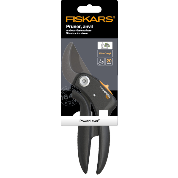 Dvojčepeľové záhradné nožnice FISKARS PowerLever P55 1