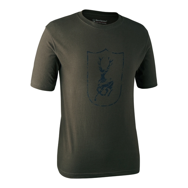 Pánske tričko Deerhunter s krátkym rukávom a logom - Bark Green 