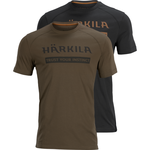 Dvoj-balenie tričiek Härkila Logo - Willow Green/Black
