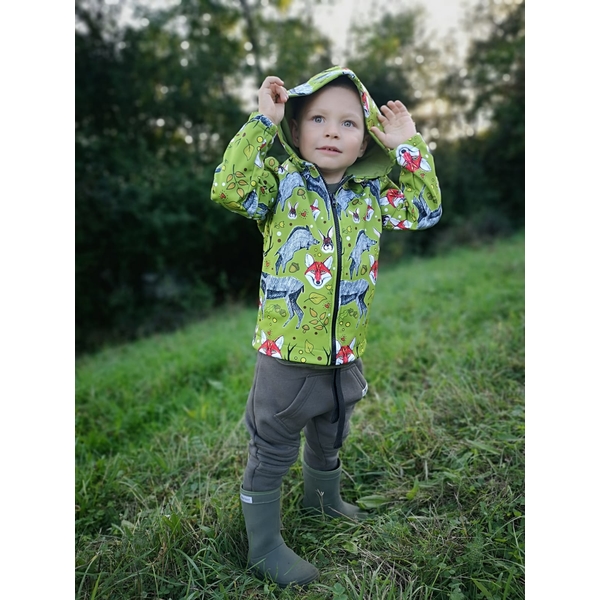 Detská bunda TETRAO s potlačou zelený les  2