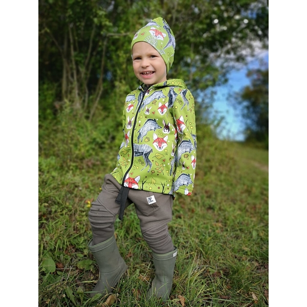 Detská bunda TETRAO s potlačou zelený les  3