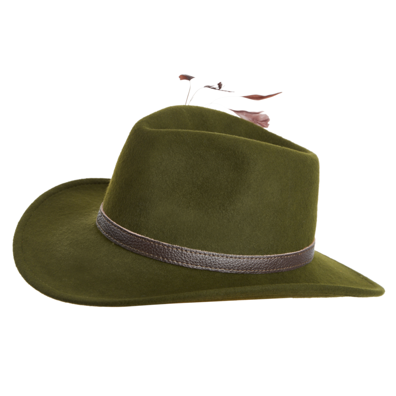 Dámsky poľovnícky klobúk TETRAO - s hnedým remienkom zelený 1