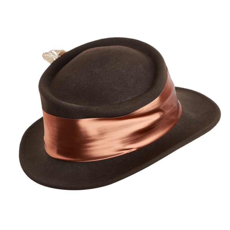 Dámsky slávnostný poľovnícky klobúk TETRAO - s hnedou stuhou hnedý 2