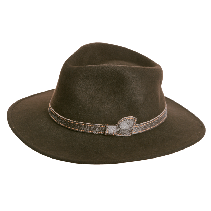 Poľovnícky klobúk TETRAO - s koženým remienkom hnedý