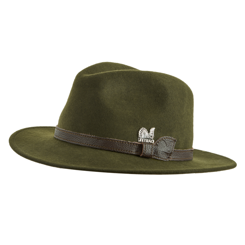 Poľovnícky klobúk TETRAO - s koženým remienkom zelený