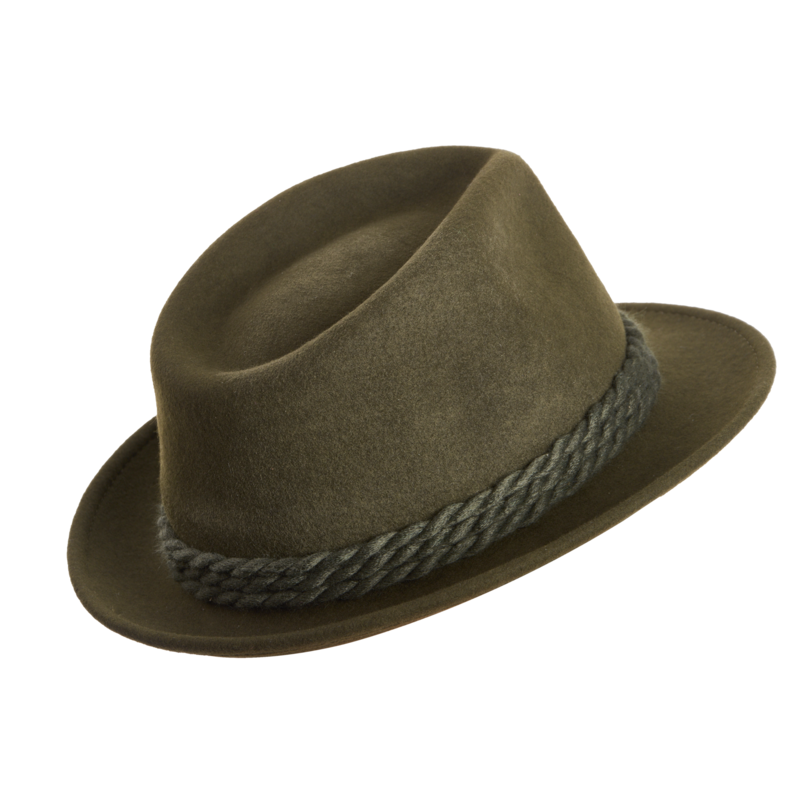 Poľovnícky klobúk TETRAO - tri zelené šnúrky s pierkom zelený 1