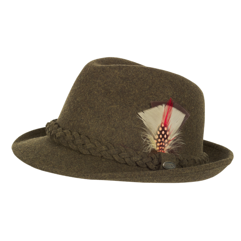 Tradičný klobúk TETRAO s pierkom