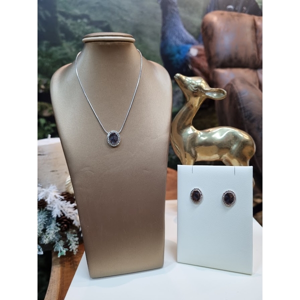 Set poľovníckych šperkov z parožia TETRAO - náhrdelník + náušnice oválik  1