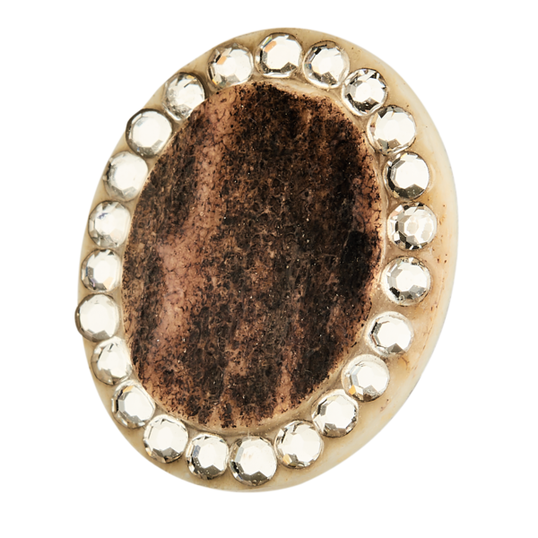 Set poľovníckych šperkov z parožia TETRAO - náhrdelník + náušnice oválik 