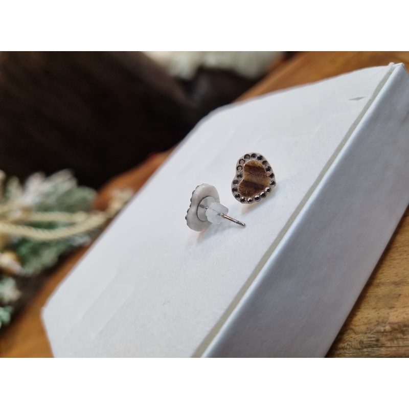 Set poľovníckych šperkov z parožia TETRAO - náhrdelník + náušnice srdiečko  2