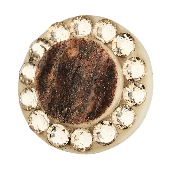 Set poľovníckych šperkov z parožia TETRAO v zlatej farbe - náhrdelník + náušnice krúžok