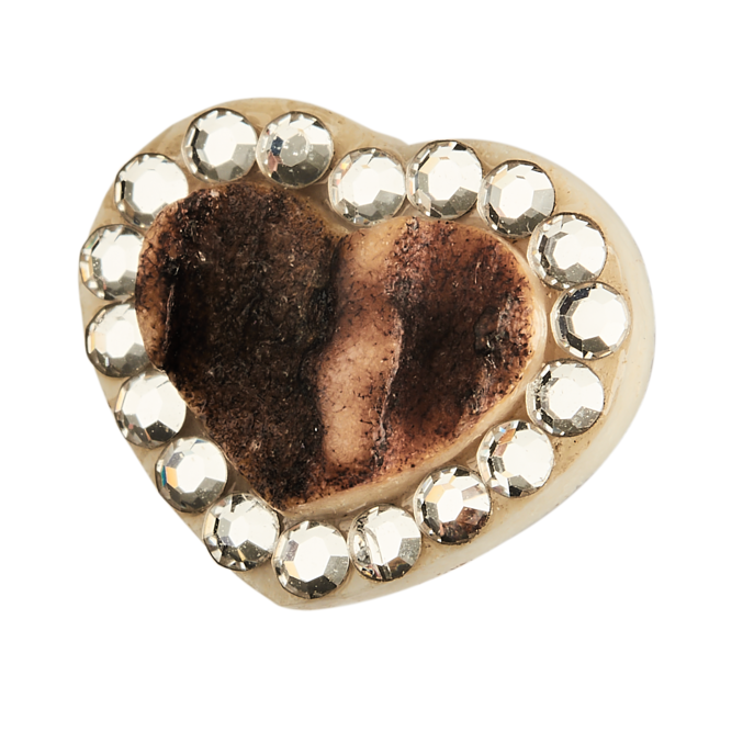 Set poľovníckych šperkov z parožia TETRAO v zlatej farbe - náhrdelník + náušnice srdiečko