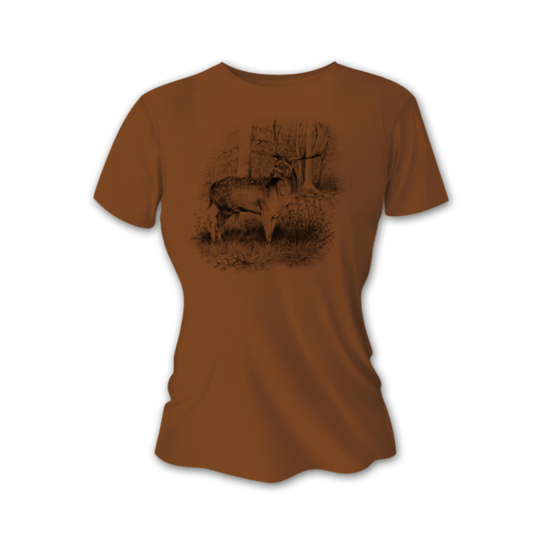 Dámske poľovnícke tričko TETRAO daniel veľký - hnedé