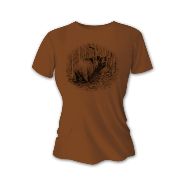 Dámske poľovnícke tričko TETRAO diviak veľký - hnedé