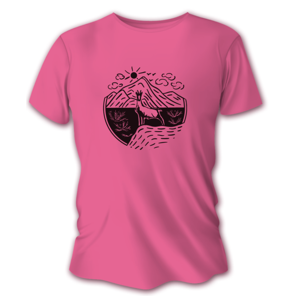 Dámske poľovnícke tričko TETRAO kamzík - ružové