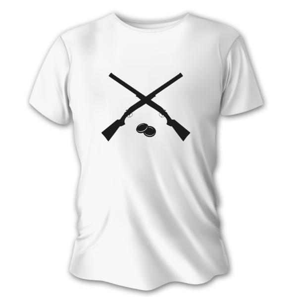 Pánske poľovnícke tričko TETRAO brokovnice - biele