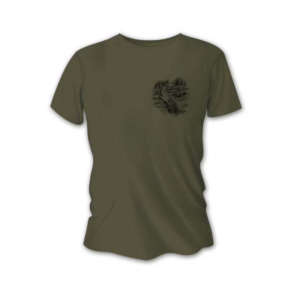 Pánske poľovnícke tričko TETRAO jeleň malý - zelené 