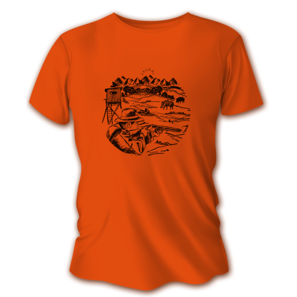 Pánske poľovnícke tričko TETRAO posed - oranžové