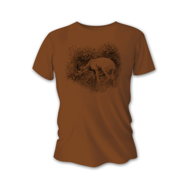 Pánske poľovnícke tričko TETRAO srnec veľký - hnedé