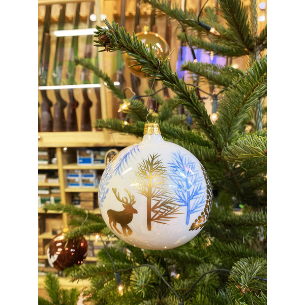 Vianočné gule TETRAO ručne maľované - les 6 ks