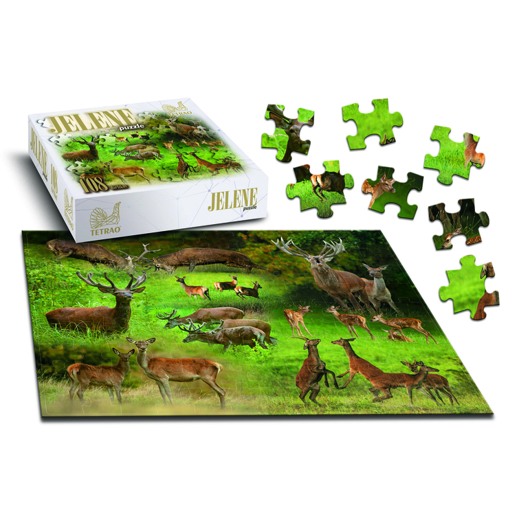 Poľovnícke puzzle TETRAO jelene, 108 dielikov