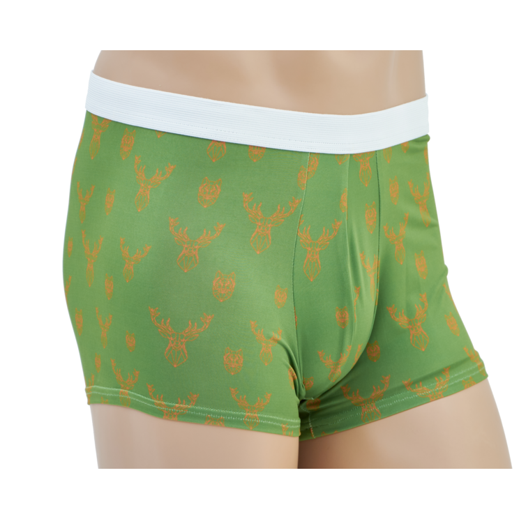Pánske boxerky TETRAO zelené s jeleňmi veľ. XXL