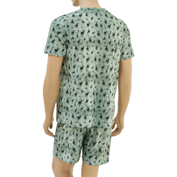 Pyžamo TETRAO krátke, motív jeleň, bledozelené 2XL 1