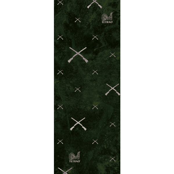 Šatka TETRAO biele brokovnice na tmavo zelenom podklade 2