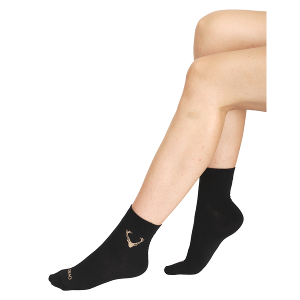 Veselé ponožky TETRAO čierne s hlavou jeleňa