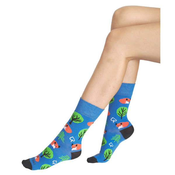Veselé ponožky TETRAO modrý les