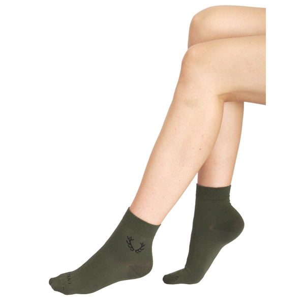 Veselé ponožky TETRAO zelené s parohmi