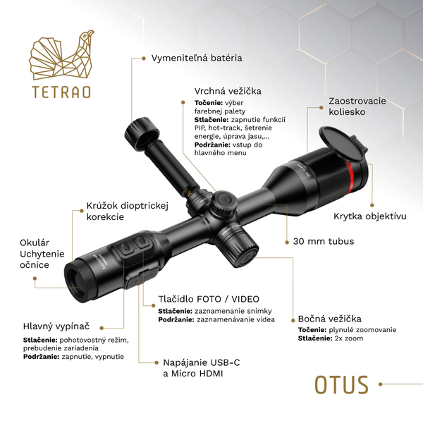 Termovízny zameriavač TETRAO OTUS 435x 50 Hz - detekcia 2400 m 10