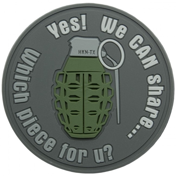 Nášivka Helikontex "WE CAN SHARE" Grenade Patch šedá