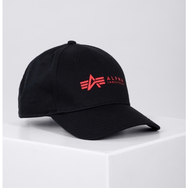 Šiltovka Alpha Cap čierna s červeným logom