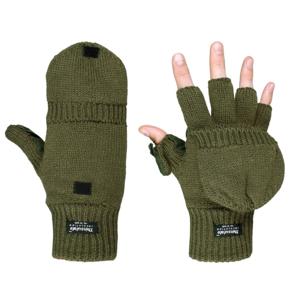 Zimné rukavice Mil-Tec s príklopkou olivové  1