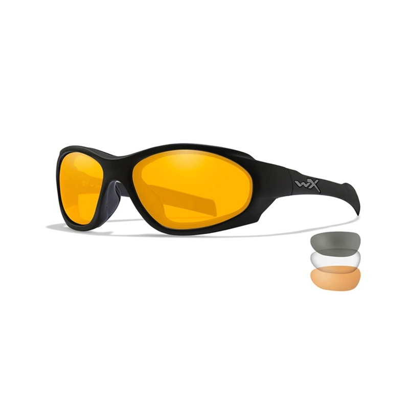 Strelecké okuliare Wiley X šedé + číre + oranžové sklá