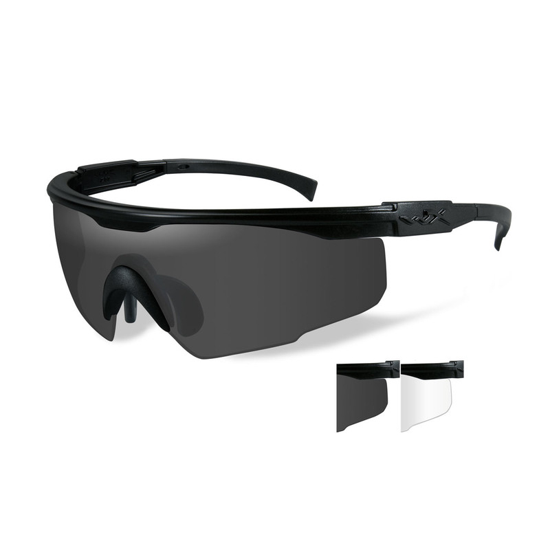 Strelecké okuliare Wiley X  šedé + číre sklá v matnom čiernom ráme