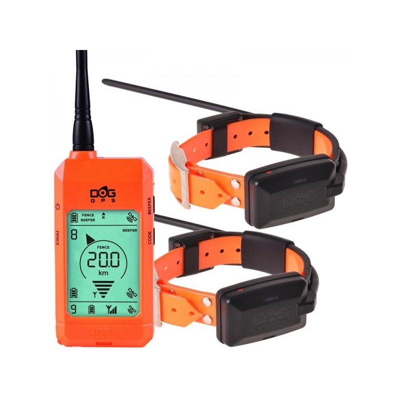 Satelitný GPS lokátor Dogtrace DOG GPS X22 sada pre dva psy - Oranžový