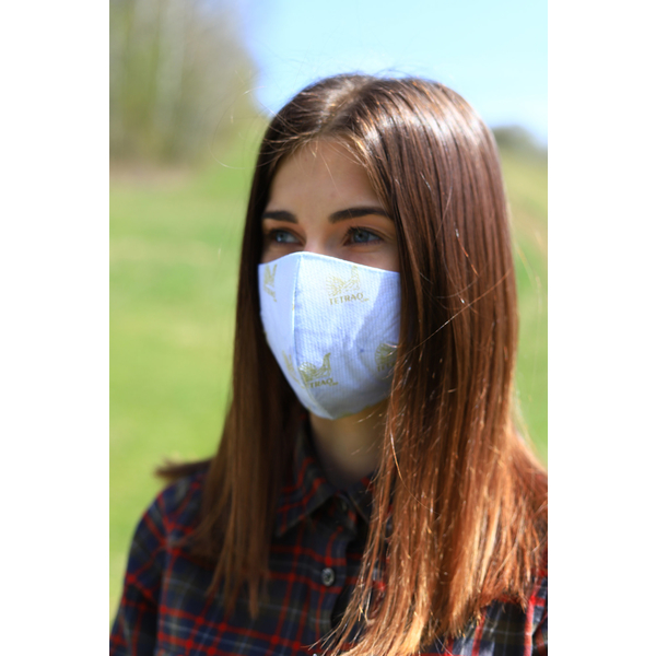 TETRAO bavlnená ochranná maska na tvár - biele 1 ks 