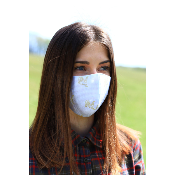 TETRAO bavlnená ochranná maska na tvár - biele 1 ks  1