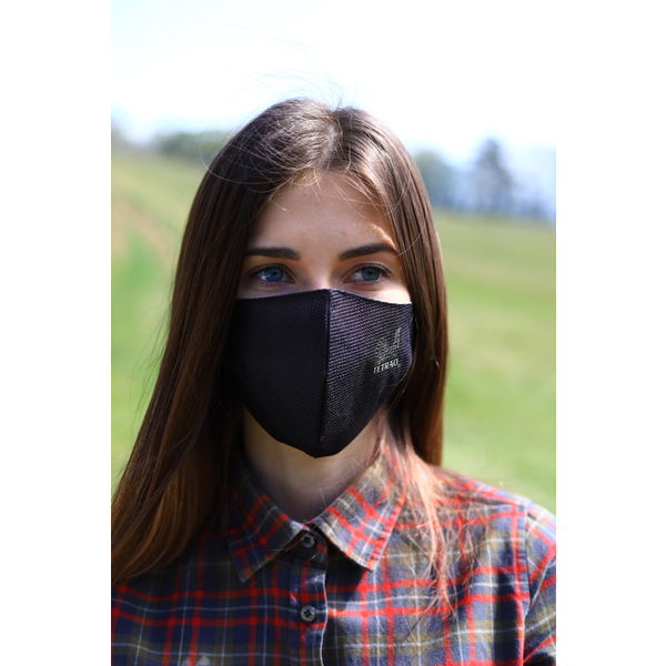 TETRAO bavlnená ochranná maska na tvár - čierne 1 ks  1