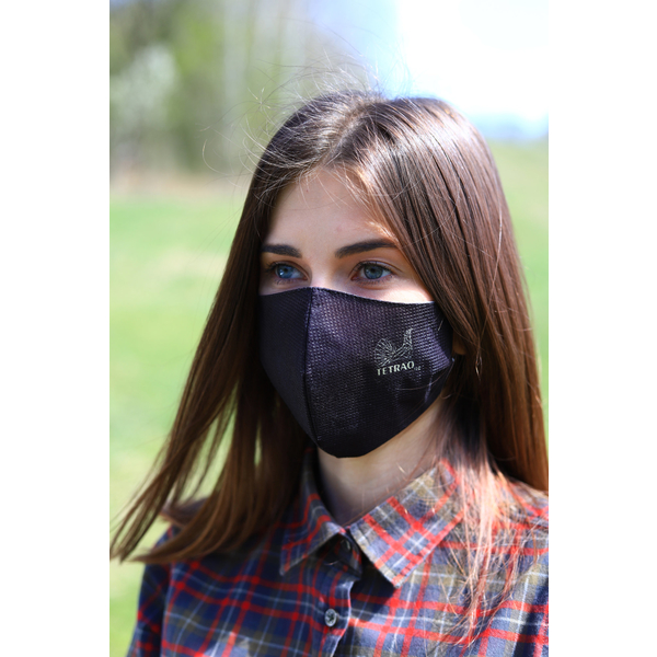 TETRAO bavlnená ochranná maska na tvár - čierne 1 ks 