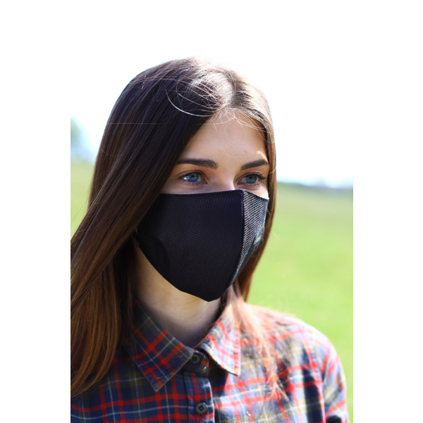 TETRAO bavlnená ochranná maska na tvár - čierne 1 ks  2