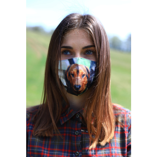 TETRAO bavlnená ochranná maska na tvár - detské s poľovníckym psom 1 ks