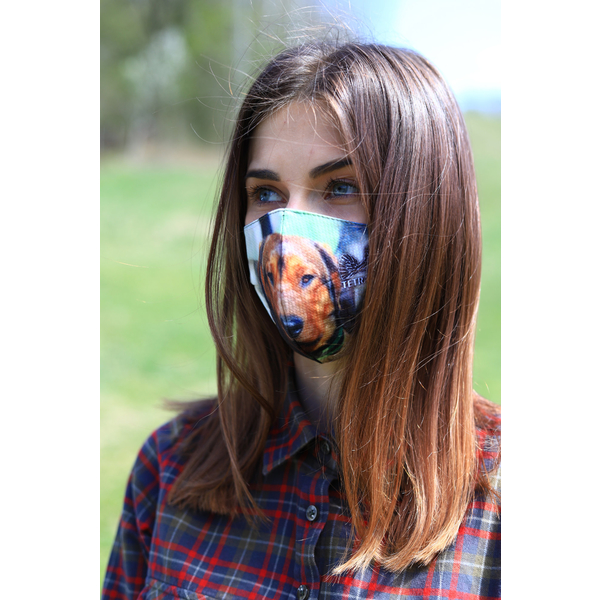 TETRAO bavlnená ochranná maska na tvár - detské s poľovníckym psom 1 ks 2