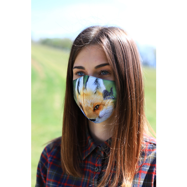 TETRAO bavlnená ochranná maska na tvár - líška 1 ks 